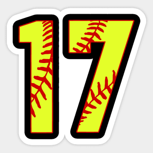 Fastpitch Softball Number 17 #17 Softball Shirt Jersey Uniform Favorite Player Biggest Fan Sticker